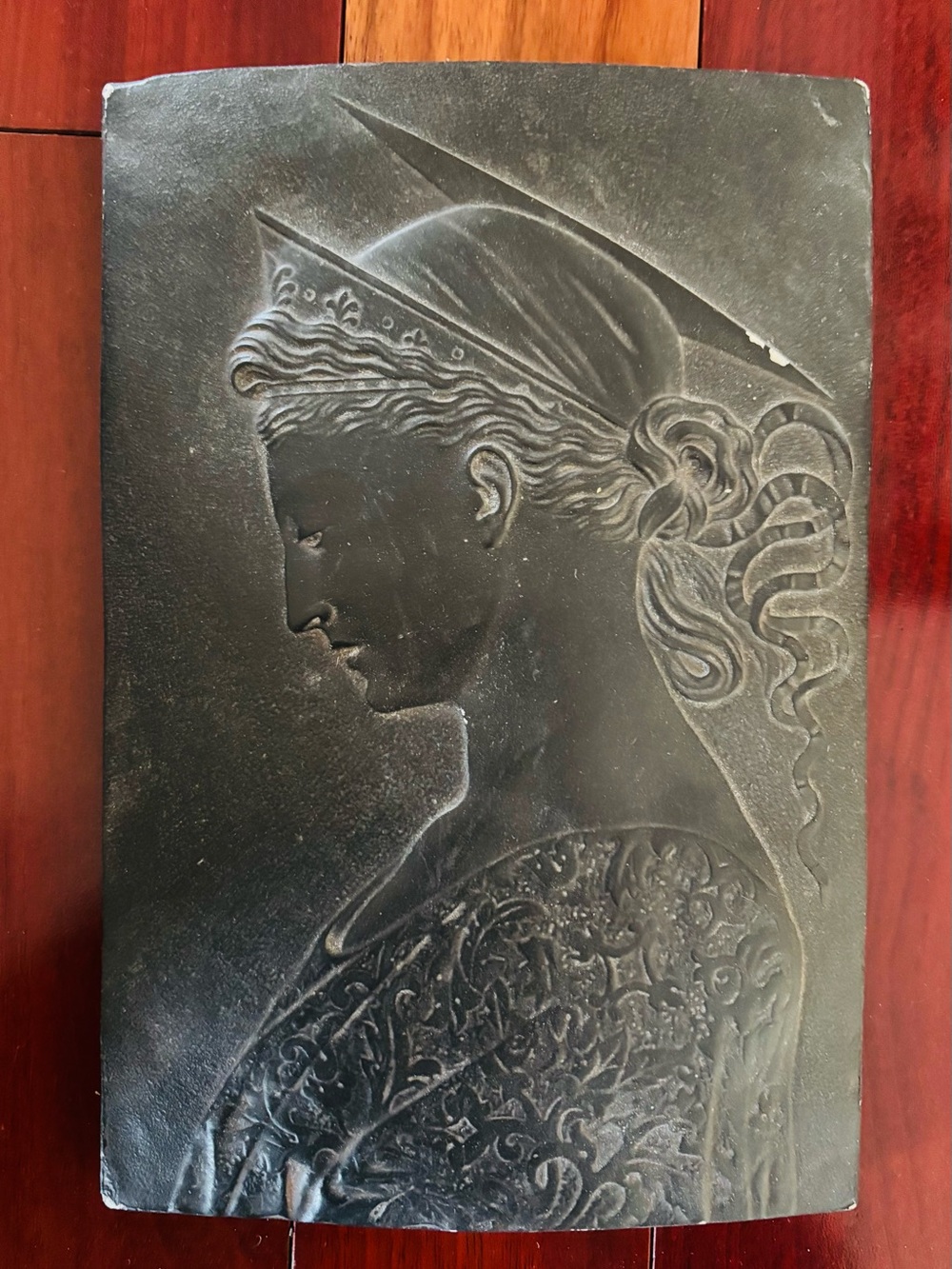 Vintage St. Cecilia Wall Hanging Plaster Sculpture Plaque by Facsimiles Ltd.